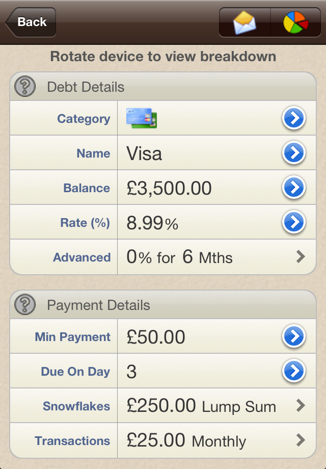 Debt App iPhone Details